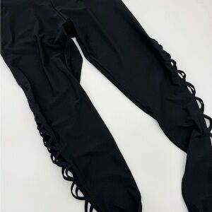 Black Leggings with Side Loop Detail